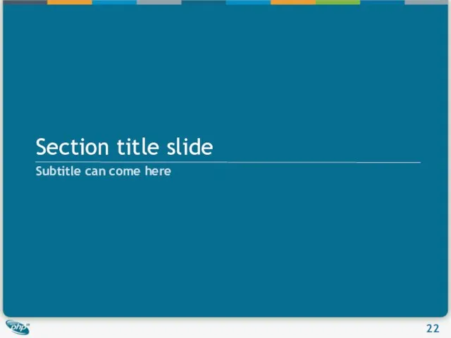 Section title slide Subtitle can come here