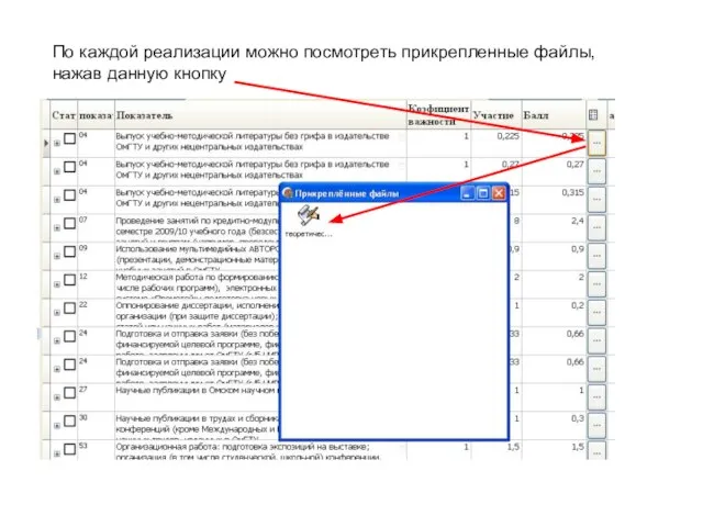 По каждой реализации можно посмотреть прикрепленные файлы, нажав данную кнопку