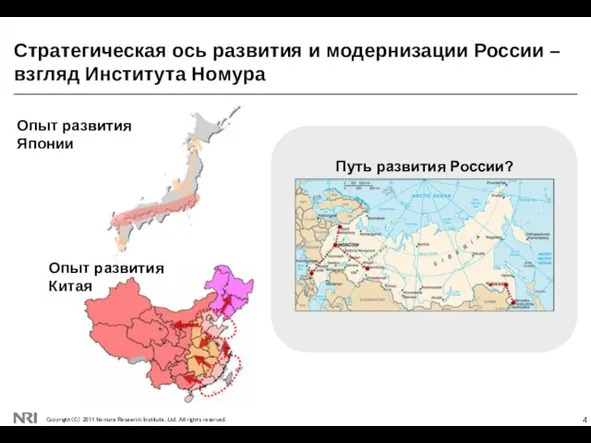 Стратегическая ось развития и модернизации России – взгляд Института Номура Опыт развития