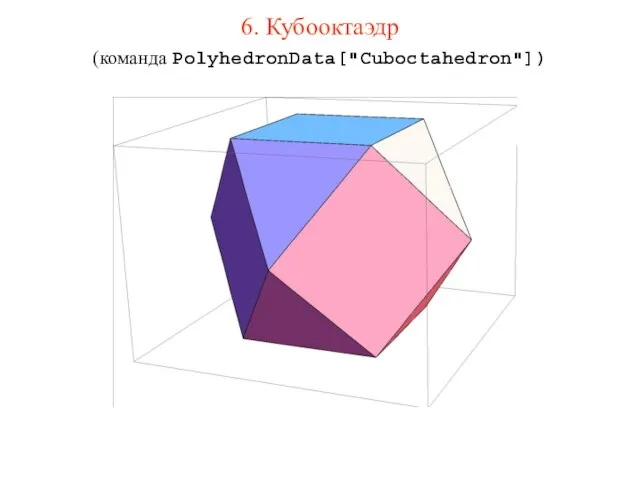 6. Кубооктаэдр (команда PolyhedronData["Cuboctahedron"])