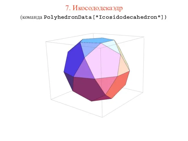 7. Икосододекаэдр (команда PolyhedronData["Icosidodecahedron"])