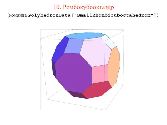 10. Ромбокубооктаэдр (команда PolyhedronData["SmallRhombicuboctahedron"])
