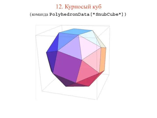 12. Курносый куб (команда PolyhedronData["SnubCube"])