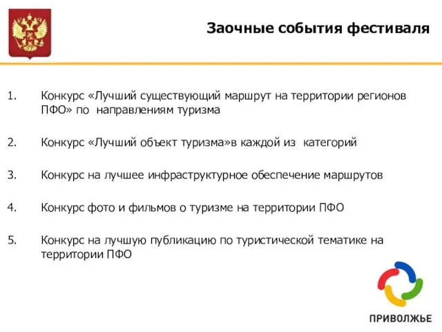 Заочные события фестиваля Конкурс «Лучший существующий маршрут на территории регионов ПФО» по