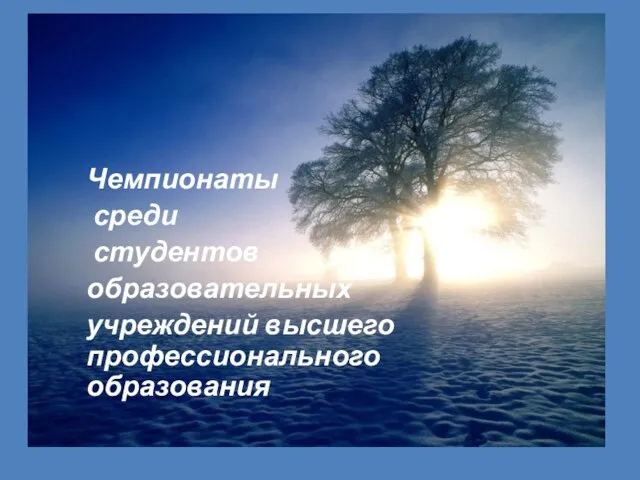 Чемпионаты среди студентов образовательных учреждений высшего профессионального образования