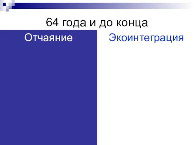 64 года и до конца Экоинтеграция Отчаяние