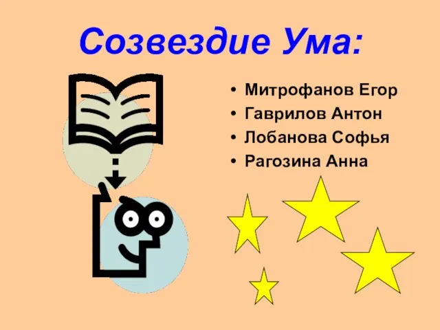 Созвездие Ума: Митрофанов Егор Гаврилов Антон Лобанова Софья Рагозина Анна