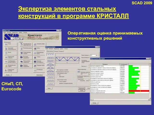 Экспертиза элементов стальных конструкций в программе КРИСТАЛЛ Оперативная оценка принимаемых конструктивных решений