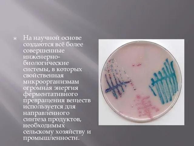 На научной основе создаются всё более совершенные инженерно-биологические системы, в которых свойственная