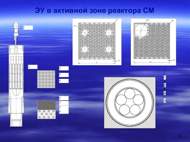 ЭУ в активной зоне реактора СМ