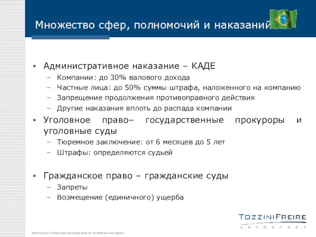 Множество сфер, полномочий и наказаний Административное наказание – КАДЕ Компании: до 30%