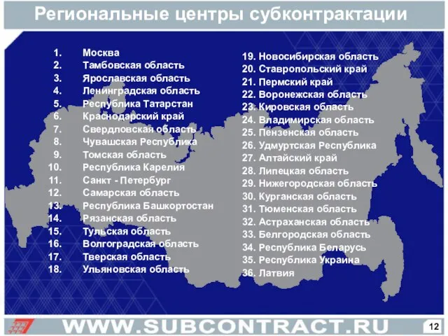 Москва Тамбовская область Ярославская область Ленинградская область Республика Татарстан Краснодарский край Свердловская