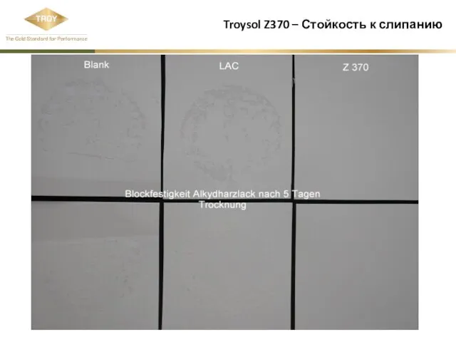 Troysol Z370 – Стойкость к слипанию