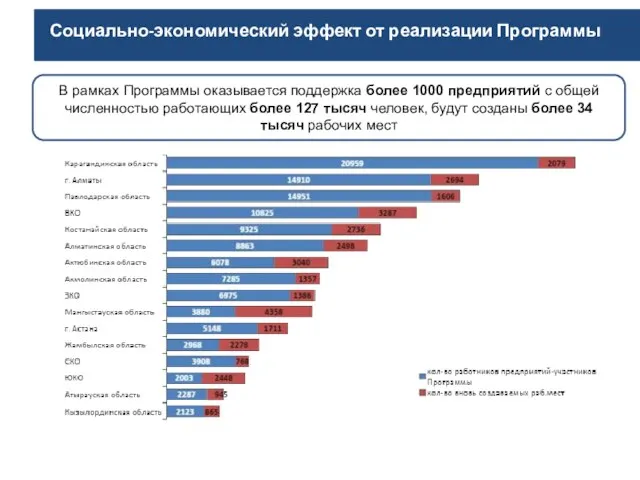 Социально-экономический эффект от реализации Программы В рамках Программы оказывается поддержка более 1000