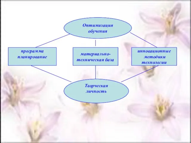 Оптимизация обучения программа планирование материально- техническая база инновационные методики технологии Творческая личность