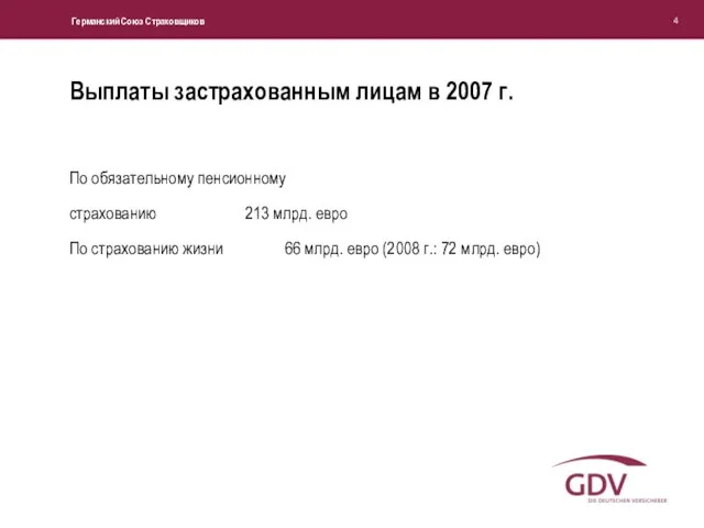 Выплаты застрахованным лицам в 2007 г. По обязательному пенсионному страхованию 213 млрд.