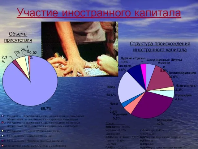 Участие иностранного капитала 1. Резиденты - юридические лица, не являющиеся дочерними обществами