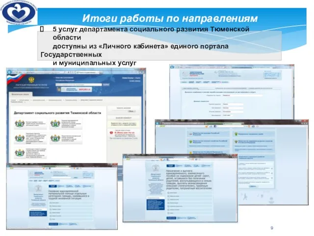 Итоги работы по направлениям 5 услуг департамента социального развития Тюменской области доступны