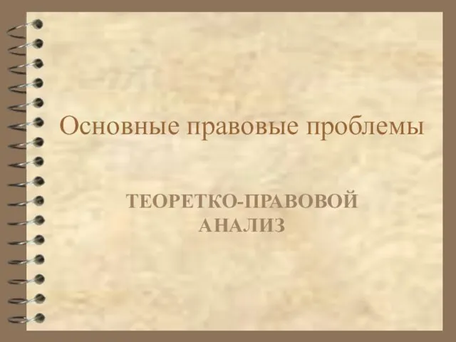 Основные правовые проблемы ТЕОРЕТКО-ПРАВОВОЙ АНАЛИЗ