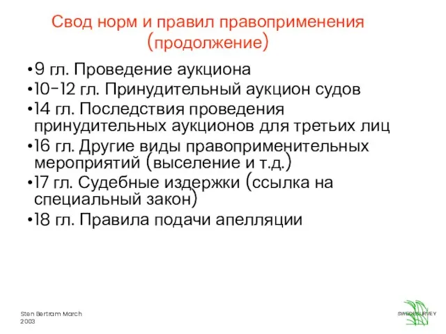 Свод норм и правил правоприменения (продолжение) 9 гл. Проведение аукциона 10-12 гл.