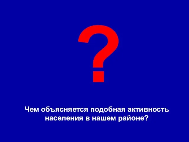 Чем объясняется подобная активность населения в нашем районе? ?