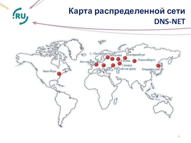 Карта распределенной сети DNS-NET .