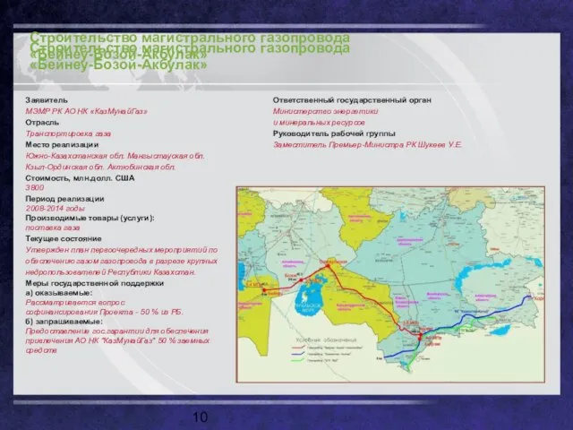 Строительство магистрального газопровода «Бейнеу-Бозой-Акбулак» Строительство магистрального газопровода «Бейнеу-Бозой-Акбулак»