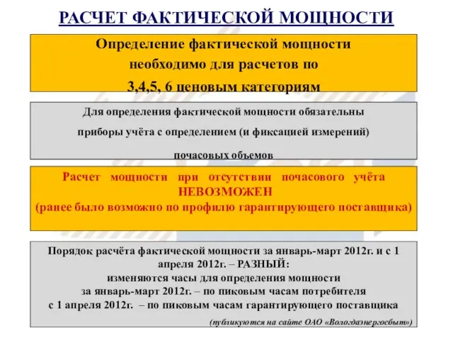 РАСЧЕТ ФАКТИЧЕСКОЙ МОЩНОСТИ Определение фактической мощности необходимо для расчетов по 3,4,5, 6