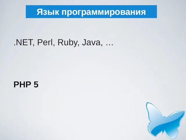 Язык программирования .NET, Perl, Ruby, Java, … PHP 5