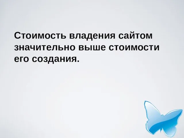 Стоимость владения сайтом значительно выше стоимости его создания.