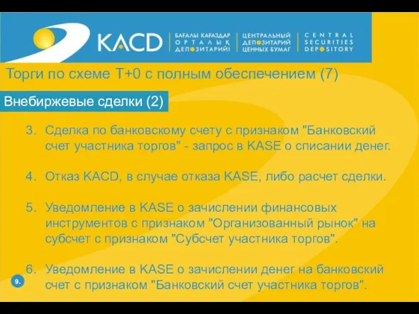 9. Внебиржевые сделки (2) Сделка по банковскому счету с признаком "Банковский счет