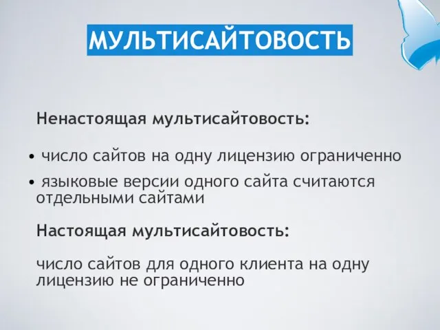 Ненастоящая мультисайтовость: число сайтов на одну лицензию ограниченно языковые версии одного сайта