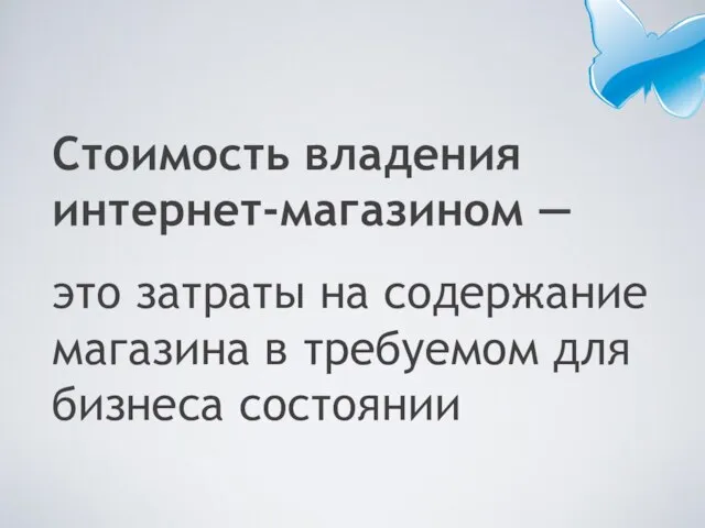 Стоимость владения интернет-магазином — это затраты на содержание магазина в требуемом для бизнеса состоянии