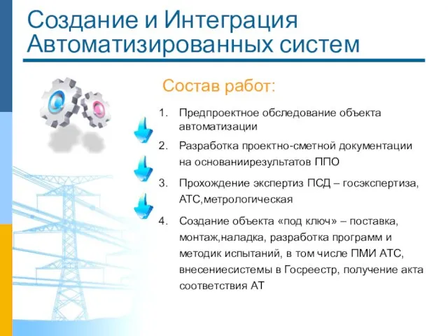 Состав работ: Предпроектное обследование объекта автоматизации Разработка проектно-сметной документации на основаниирезультатов ППО