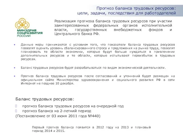 Прогноз баланса трудовых ресурсов: цели, задачи, последствия для работодателей прогноз баланса трудовых