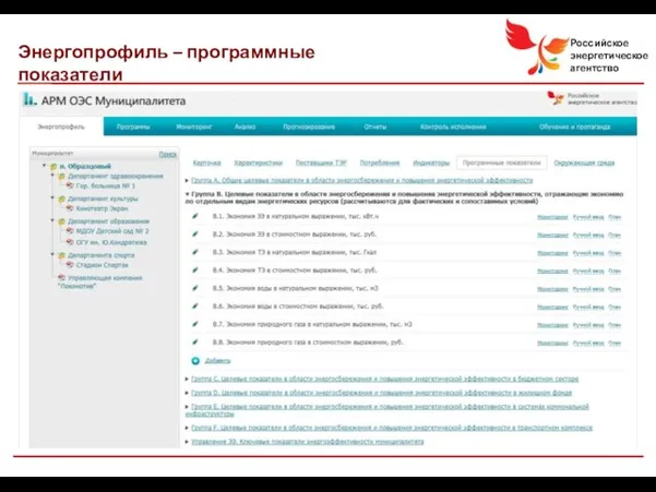 Энергопрофиль – программные показатели