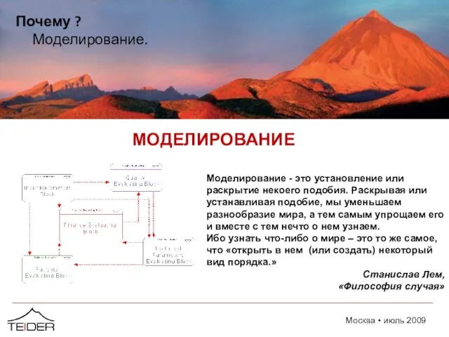 МОДЕЛИРОВАНИЕ Моделирование - это установление или раскрытие некоего подобия. Раскрывая или устанавливая