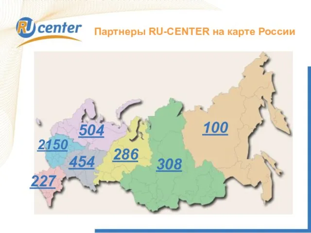 Как работает домен TEL? Партнеры RU-CENTER на карте России 100 2150 308 286 454 227 504