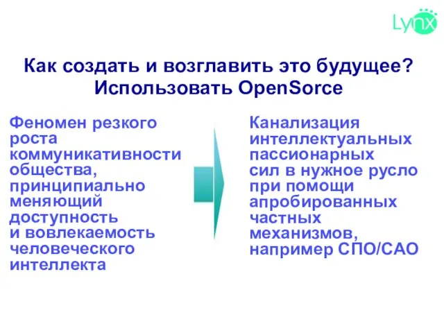 Как создать и возглавить это будущее? Использовать OpenSorce Феномен резкого роста коммуникативности