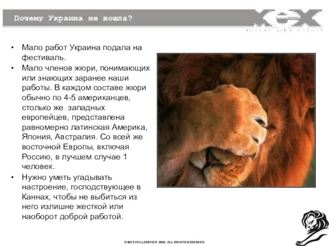 Почему Украина не вошла? Мало работ Украина подала на фестиваль. Мало членов