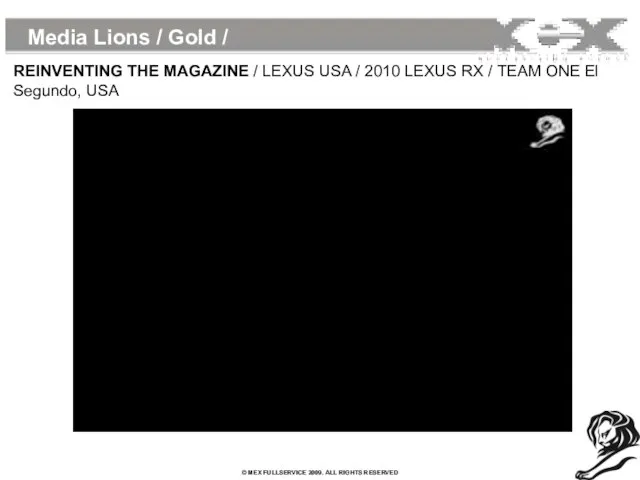 Media Lions / Gold / REINVENTING THE MAGAZINE / LEXUS USA /