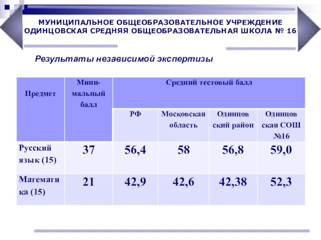 Результаты независимой экспертизы