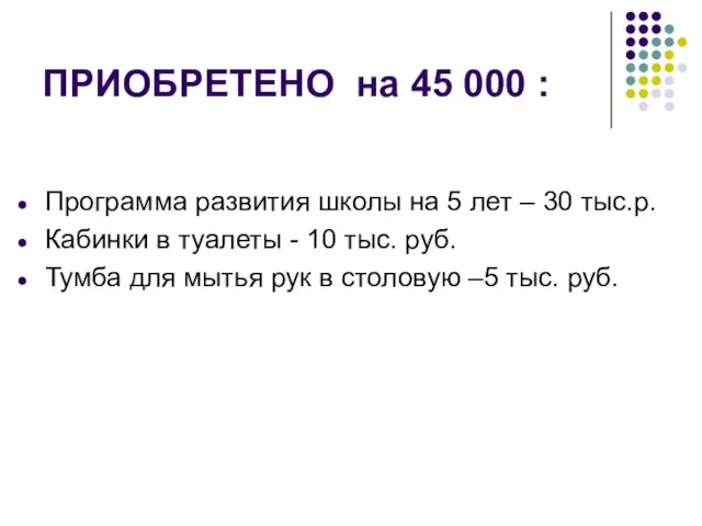 ПРИОБРЕТЕНО на 45 000 : Программа развития школы на 5 лет –