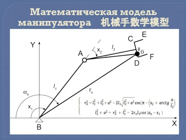 Математическая модель манипулятора 机械手数学模型