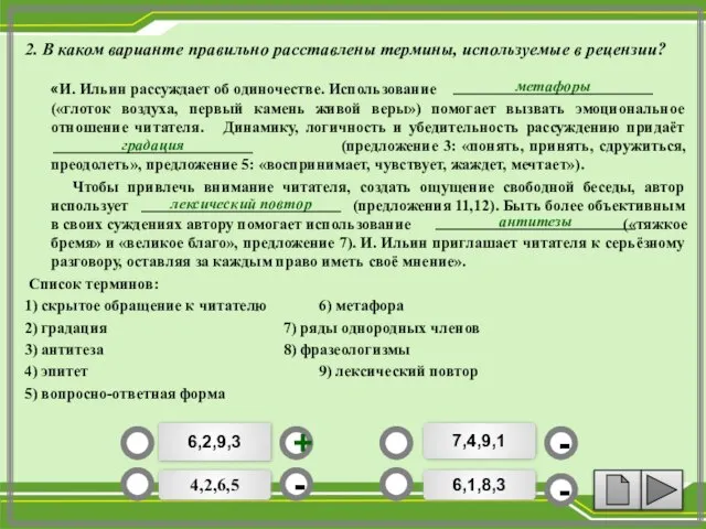 «И. Ильин рассуждает об одиночестве. Использование («глоток воздуха, первый камень живой веры»)