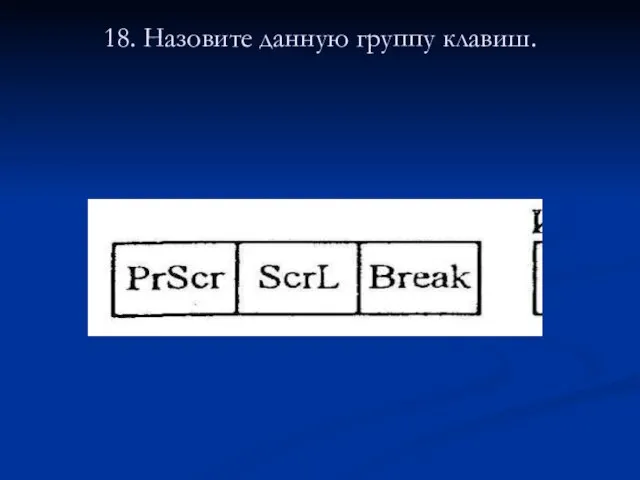 18. Назовите данную группу клавиш.