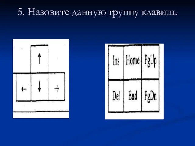 5. Назовите данную группу клавиш.