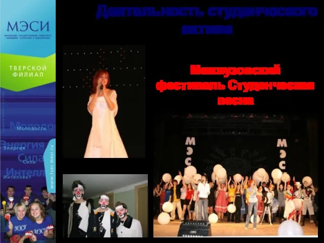 Деятельность студенческого актива Межвузовский фестиваль Студенческая весна