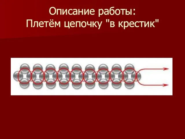 Описание работы: Плетём цепочку "в крестик"