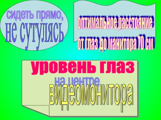 оптимальное расстояние от глаз до манитора 70 см уровень глаз на центре